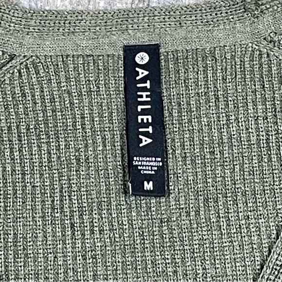 Athleta Hanover V-Neck Merino Wool Blend Athleisure Layering Oversized Sweater M - Picture 3 of 14